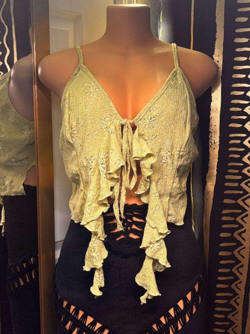 Women's Large Green Fairy Crop-top